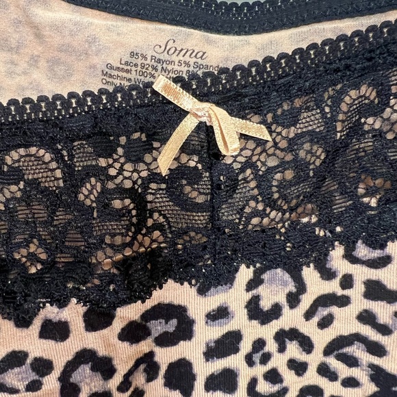 NWT Soma Embraceable Lace High Leg Underwear Panty Cheetah Feline Sz L #0105 - Picture 3 of 7
